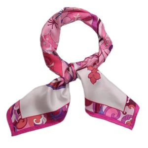 Pink Flower Silk Twill