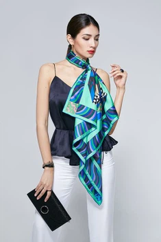 Пуре Силк дигитални штампани дугачки шалови (дл13002)